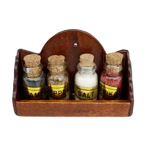 MagiDeal Doll House Storage Wandregal mit 4 Gewürzgläser 1:12 Organizer Mini Möbelmodell für Micro Landscape Life -Szene MagiDeal Doll House Storage Wandregal mit 4 Gewürzgläser 1:12 Organizer Mini Möbelmodell für Micro Landscape Life -Szene von MagiDeal