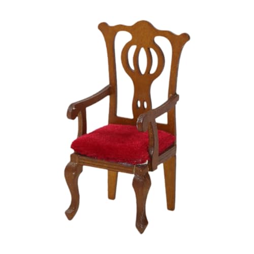 MagiDeal Dollhouse Holzstuhl 1:12 Skala Retro Simulation Holzmöbelmodell tun Spielzeug für Kleinkinder 3+ Kindergeburtstagsgeschenk, Einzelstuhl von MagiDeal
