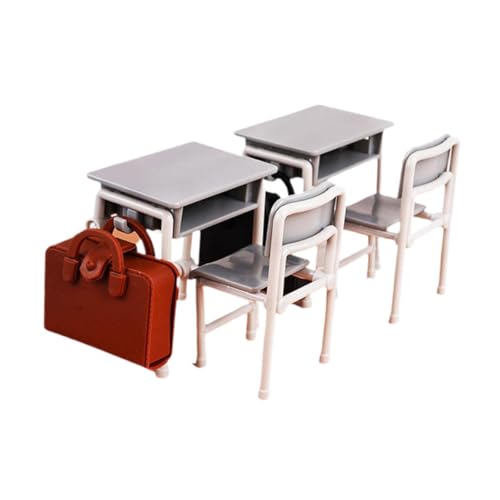 MagiDeal Dollhouse Klassenzimmermöbel 1/12 Skala Miniaturen Ornamente Mini House Furnitures Schulstuhl Modell Set für die Schule Set für die Schule von MagiDeal