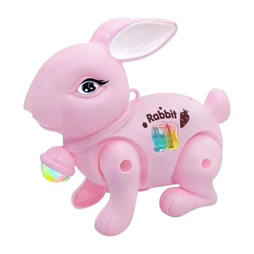 MagiDeal Elektrisches laufendes Kaninchenspielzeug, elektrisches Haustierspielzeug, musikalisches Lernspielzeug, Cartoon-Springhäschenspielzeug, ROSA von MagiDeal