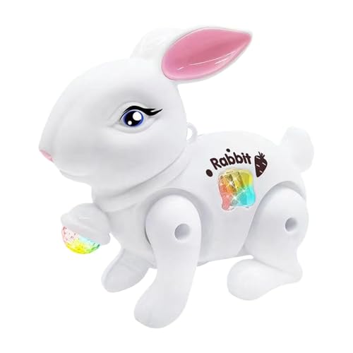 MagiDeal Elektrisches laufendes Kaninchenspielzeug, elektrisches Haustierspielzeug, musikalisches Lernspielzeug, Cartoon-Springhäschenspielzeug, Weiß von MagiDeal
