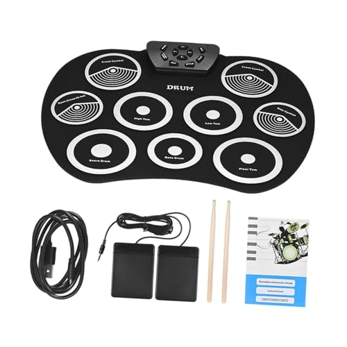 MagiDeal Elektronisches Drum Kit tragbare Silikonpolster USB -Netzteil für Kinder Erwachsene mit Drum Sticks zum Üben, Weiß MagiDeal Elektronisches Drum Kit tragbare Silikonpolster USB -Netzteil für Kinder Erwachsene mit Drum Sticks zum Üben, Weiß von MagiDeal