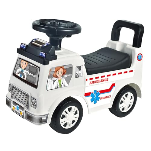 MagiDeal -Fahrrad mit Musik-Cartoon, aktives Spielen in Parks, stabile und glatte Räder, geräuscharm, für 1–3 Jahre alte im Vorschulalter, Weiß von MagiDeal