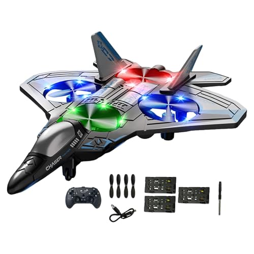MagiDeal Ferngesteuertes Flugzeug, Hubschrauber, Rolle, Höhenhaltung, Starrflügelflugzeug mit bunten LED-Leuchten, Outdoor-Flugspielzeug, Blau von MagiDeal