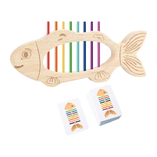 MagiDeal Hölzerne Fischknochen -Matching -Spielzeug, Farbsortierung, Handaugenkoordination, Entwicklungssensory Fine Motor für Kinder Boy Girls 3+Jahre von MagiDeal