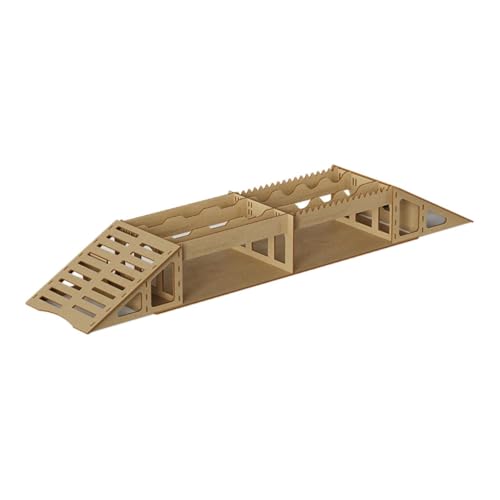 MagiDeal Hölzernes DIY RC-Auto-Hindernisrampen-Set, DIY-Montagespielzeug, 3,7 mm Dicke Bretter, vielseitige tragbare leichte RC-Herausforderungsstrecke, 88.5 X 18 X 11 cm von MagiDeal