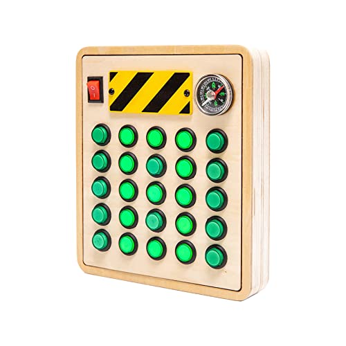 MagiDeal Hölzernes sensorisches -Spielzeug Früherziehung LED-Entwicklungsspielzeug Farben Kognitives elektronisches Montessori für von MagiDeal