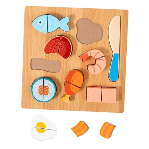 MagiDeal Holz-Lebensmittel-Schneidpuzzle, Rollenspiel-Puzzle aus Holz für Kleinkinder, Spielküche aus Holz zum Basteln zum Geburtstag, Fleisch MagiDeal Holz-Lebensmittel-Schneidpuzzle, Rollenspiel-Puzzle aus Holz für Kleinkinder, Spielküche aus Holz zum Basteln zum Geburtstag, Fleisch von MagiDeal
