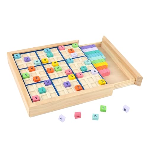 MagiDeal Holz-Sudoku-Puzzle-Denkspiel für Kinder, Zahlen-Denken, Lernspielzeug, Desktop-Spiele, Holz-Arithmetik-Sudoku von MagiDeal