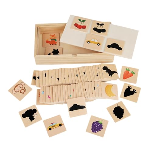MagiDeal Holzschatten -Puzzle -Spiel Früchte Tiere Puzzle Entwicklung Holzform Matching Game für Kleinkinder 3 4 5 Jahre alte Kinder von MagiDeal