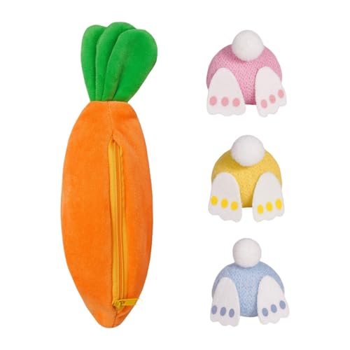 MagiDeal Karotten Bunnies Spielzeugset Cartoon Animal Doll Accessoires ideales Geschenkparty Requisiten Home Decor Decorative mit Reißverschlussbeutel von MagiDeal
