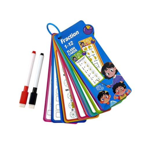 MagiDeal Kids Mathematics Blitzkarte mit 2 trockenen Stiften Tränenfestigkeit Leicht für Grundschule 15 Kartenbildungshilfen, Fraktion MagiDeal Kids Mathematics Blitzkarte mit 2 trockenen Stiften Tränenfestigkeit Leicht für Grundschule 15 Kartenbildungshilfen, Fraktion von MagiDeal