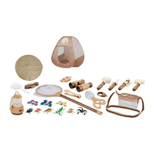 MagiDeal Kinder-Camping-Set, pädagogisches Spielzeug für EIN Lagerfeuer im Freien, Abenteueraktivität mit Spielzelt für Kinder, Geschenk für Jungen und Mädchen, 27 Stück MagiDeal Kinder-Camping-Set, pädagogisches Spielzeug für EIN Lagerfeuer im Freien, Abenteueraktivität mit Spielzelt für Kinder, Geschenk für Jungen und Mädchen, 27 Stück von MagiDeal