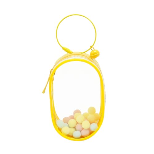 MagiDeal Kleine Puppen-Aufbewahrungstasche, Aufbewahrungskoffer für Minifiguren, staubdichte Outdoor-Puppentasche, transparente Puppen-Displaytasche aus PVC, Gelb von MagiDeal