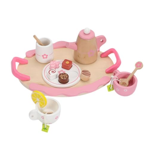 MagiDeal Kleinkinder Tee -Set Prinzessin Tee Time Toys Simulation Bildungslehrer Nachmittag Tee Spielset Holztee Party Set für Kinder Mädchen von MagiDeal