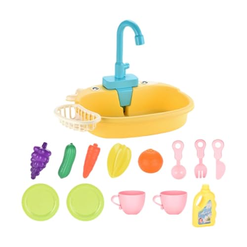 MagiDeal Küchenspüle Spielzeug Geschenke Elektrisches Wasserzirkulationssystem Reinigung Rollenspiel Spielzeug Spüle Geschirrspülset für Kinder, Gelb MagiDeal Küchenspüle Spielzeug Geschenke Elektrisches Wasserzirkulationssystem Reinigung Rollenspiel Spielzeug Spüle Geschirrspülset für Kinder, Gelb von MagiDeal