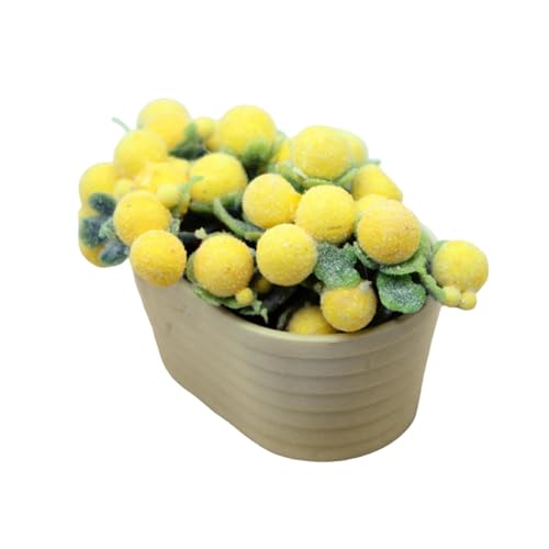 MagiDeal Künstliche Mini-Topfpflanze, Miniatur-Topfpflanzen, Puppenhaus-Dekoration für 1:6 1:12 Garten- und Wohnzimmerdekorationen, Gelb von MagiDeal