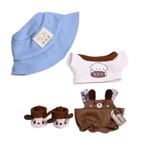 MagiDeal Kuschelige Puppenkleidung für 15 cm Große Plüschpuppen, Accessoires Und Mehr, 4 Stück von MagiDeal