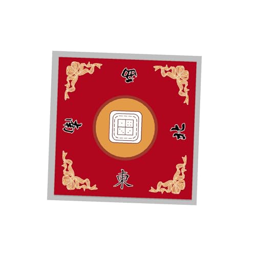MagiDeal Lärmreduzierende Tischdecke, Mahjong-Tischmatte, samtige Mahjong-Spieltischdecke für Kartenspiele, Party-Kachelspiele, Café, rot B von MagiDeal