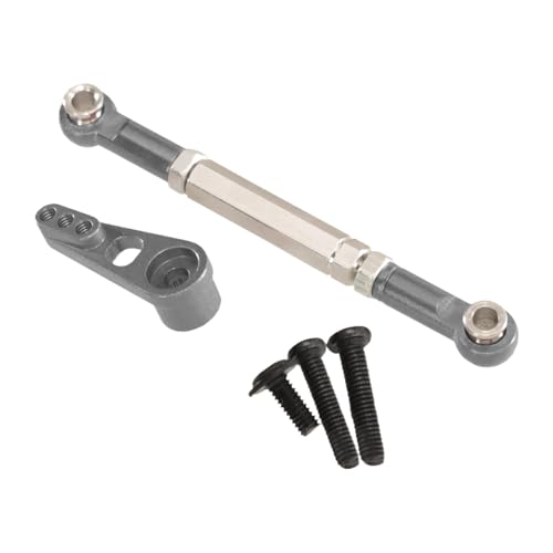 MagiDeal Lenkarm, Aluminium, verstellbar, zu installieren, Metall-Lenkstange, Metall-Zugstange für 104002 104001 1/10 RC-Autozubehör, Grau von MagiDeal