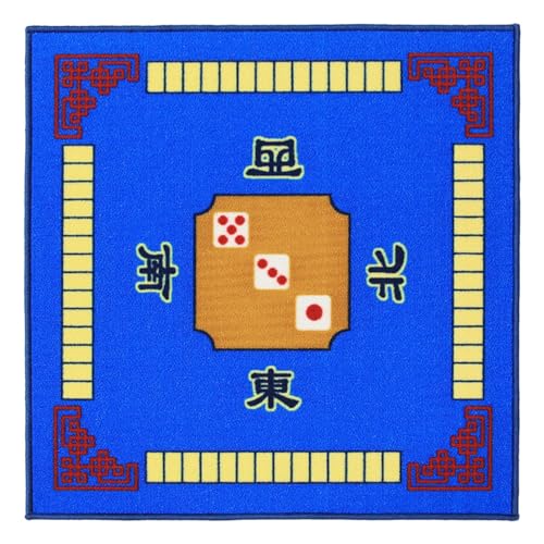 MagiDeal Mahjong-Matte, quadratische Form, Mahjong-Tischdecke, Mahjong-Spieltisch-Abdeckung, Mahjong-Stoffbrett für Heim-Desktop-Spiele, 78 x 78 cm, Blau von MagiDeal