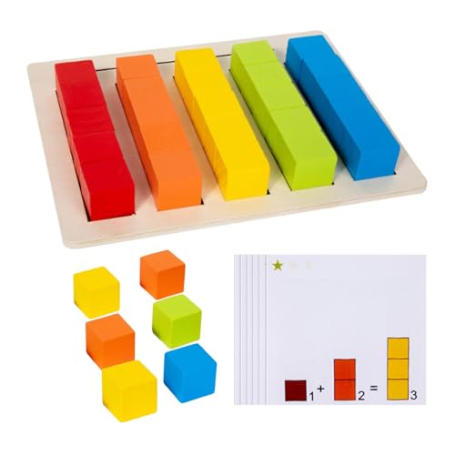 MagiDeal Mathematik -Lernblöcke Würfel Spielzeug farbenfrohe Zahlen zählen frühe Bildung Square Holzblöcke Vorschule Lernen von MagiDeal