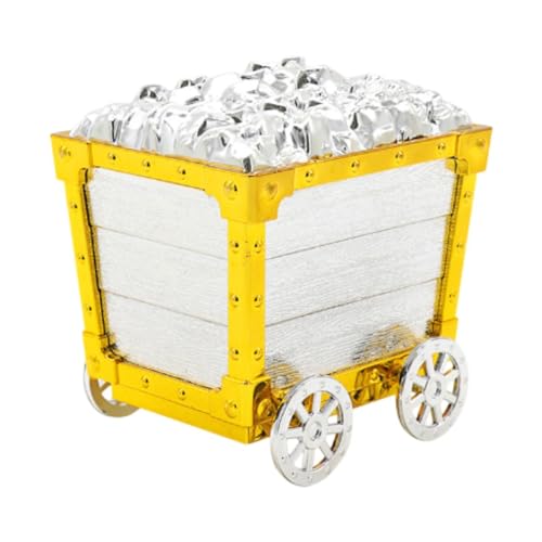 MagiDeal Minenwagen Ornament Party Vorräte, Sammlung Home Dekoration, Foto Requisiten Minenwagen Spielzeug für Party Wohnzimmer Schlafzimmer, Gold-Silber von MagiDeal