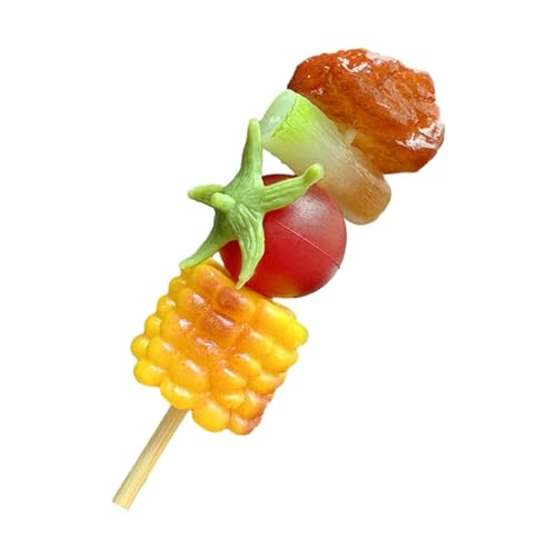 MagiDeal Mini-Grillspieße, Lebensmittelsimulations-Grillmodell für Kinder-Feriengeschenke, Fleisch-Tomaten-Mais von MagiDeal