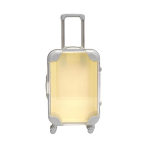 MagiDeal Mini-Koffer, Puppenhaus-Zubehör, leer, kompakt, niedlicher Miniatur-Puppenkoffer, Wimpernhalter für, Spielzeug, Geschenke, Spielset, Gelb von MagiDeal