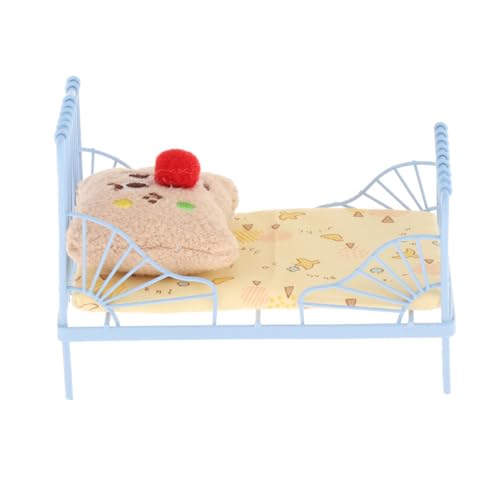 MagiDeal Miniatur-Bett im Maßstab 1:12, Miniatur-Puppenhaus-Bett, gelber Vogel, DIY-Szene, Modell, Miniatur-Möbel für Kinderzimmer von MagiDeal