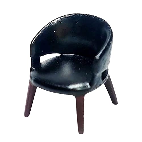 MagiDeal Miniatur-Sessel im Maßstab 1/87 Maßstab 1/87 Stuhl Modell Harz feine Verarbeitung Handwerk 1/87 winzige Stühle für Dekoration Puppenhaus-Dekor, Schwarz von MagiDeal