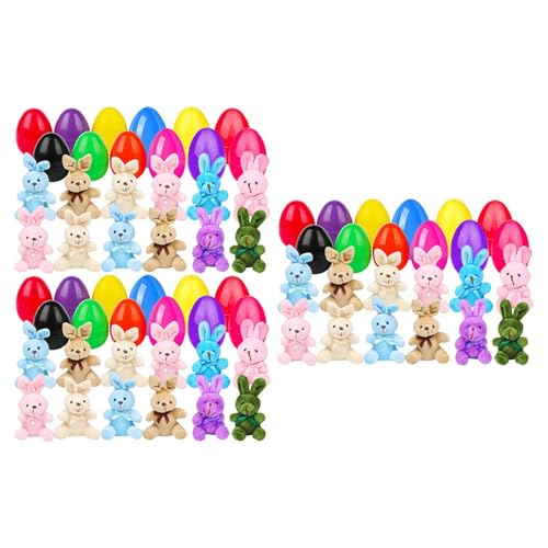 MagiDeal Osterei und Plüsch Spielzeug Set Home Decor Bunny Dolls Dekorativ Leichtes Hauswarming Geschenkkollektion Party Gefälligkeiten, 36 Set von MagiDeal