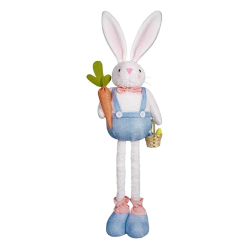 MagiDeal Osterhase Plushie Puppengefüllte Spielzeugfestival Atmosphäre Süßes Handwerk einziehbares Bein Home Ornament für Partybüro von MagiDeal
