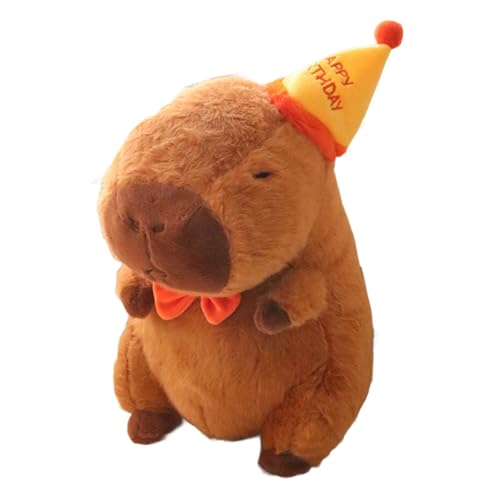 MagiDeal Plüsch Capybara Stofftier Spielzeug Wohnzimmer Dekoration Begleiten Schlaf Spielzeug Stofftier für Kinder Kinder Erwachsene Kreative Geschenke, mit Hut 33cm von MagiDeal