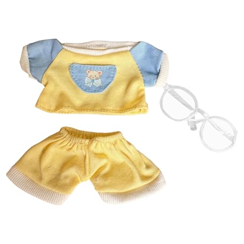 MagiDeal Plüsch-Enten-Kleidung für 15cm Puppenkostüme, stylische Kuscheltier-Kleidung, Foto-Requisiten, weiches Puppen-Outfit, Puppenkleidung, Gelb von MagiDeal