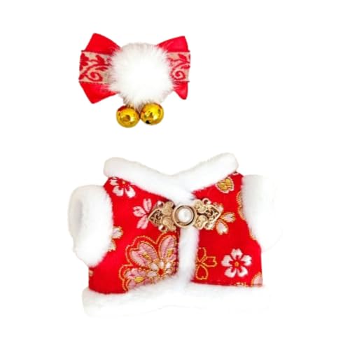 MagiDeal Plüschpuppenkleidung mit Kopfbedeckung, Foto-Requisiten, modisches, weiches Stofftier-Kleidungszubehör, Verkleidung für 17-cm-Puppe, Sakura-rot von MagiDeal