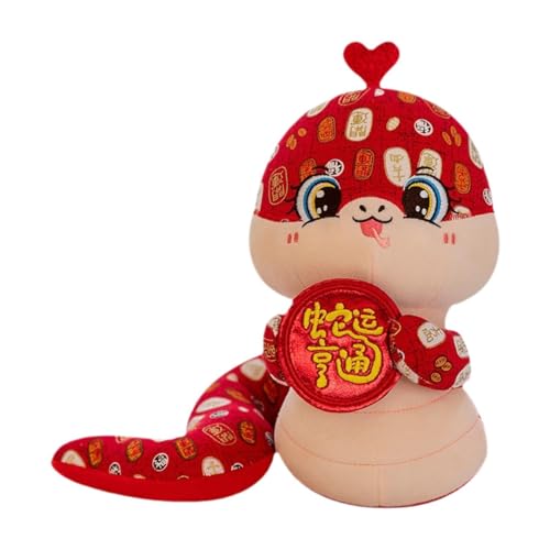 MagiDeal Plüschspielzeug, Neujahrsschlangenpuppe, kreative Soft Decoration Tier Stoffed Snake Figur Puppe für das chinesische Neujahr, Rot, 25cm MagiDeal Plüschspielzeug, Neujahrsschlangenpuppe, kreative Soft Decoration Tier Stoffed Snake Figur Puppe für das chinesische Neujahr, Rot, 25cm von MagiDeal