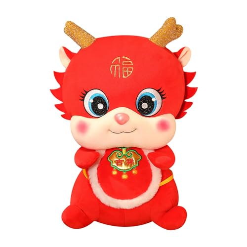 MagiDeal Plüschtier Chinesische Drachenpuppe Dekorative Neuheit Ornament Tier Stofffiguren für Feiertage Geburtstagsgeschenk Wohnzimmer Party von MagiDeal