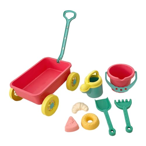 MagiDeal Pretend Play Wagon Kinder Strandspielzeug Frühpädagogisches Montessori Sandspielzeug Sandkastenspielzeug für Party Wandern Garten Geburtstagskind, ROSA von MagiDeal