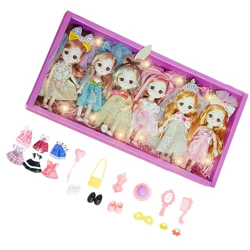 MagiDeal Prinzessin Puppen Set für Mädchen, Kleines Puppen Set, Puppenhaus, Spielkollektion, Partygeschenk, 15 cm, für Kinder, Mädchen, Geburtstagsgeschenk, 6 Stück MagiDeal Prinzessin Puppen Set für Mädchen, Kleines Puppen Set, Puppenhaus, Spielkollektion, Partygeschenk, 15 cm, für Kinder, Mädchen, Geburtstagsgeschenk, 6 Stück von MagiDeal