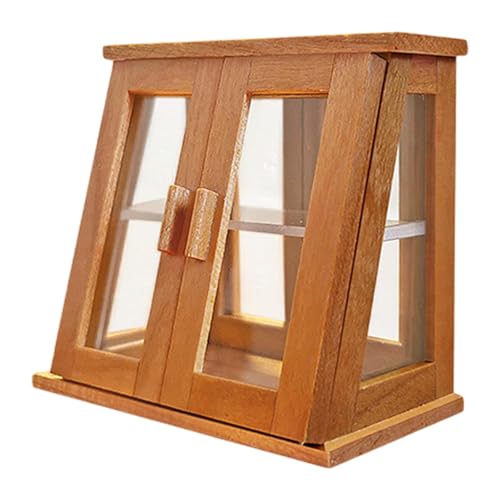 MagiDeal Puppenhaus-Bäckerei-Vitrine, Puppenhaus-Möbel aus Holz im Maßstab 1:12, Puppenhaus-Zubehör, Mini-Bäckerei-Koffer für die Ladenszene, Kirschholz 2-türig MagiDeal Puppenhaus-Bäckerei-Vitrine, Puppenhaus-Möbel aus Holz im Maßstab 1:12, Puppenhaus-Zubehör, Mini-Bäckerei-Koffer für die Ladenszene, Kirschholz 2-türig von MagiDeal
