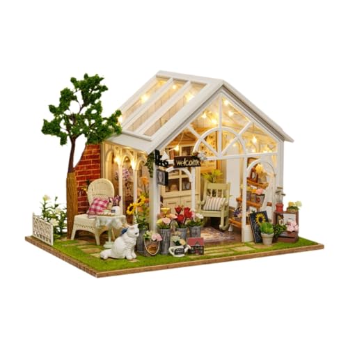 MagiDeal Puppenhaus-DIY-Kit, Modell, Heimdekoration, kreativ, mit Lichtern und Möbeln, Miniatur-Gartenhaus für Erwachsene, Kinder, Geschenk MagiDeal Puppenhaus-DIY-Kit, Modell, Heimdekoration, kreativ, mit Lichtern und Möbeln, Miniatur-Gartenhaus für Erwachsene, Kinder, Geschenk von MagiDeal