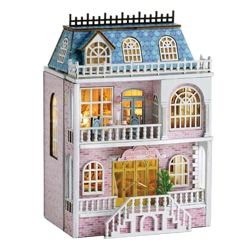 MagiDeal Puppenhaus-Miniatur mit Möbelbausätzen, Holzarbeiten, Spielzeughandwerk, Kunstwerk, 3D-Holzpuzzle für Erwachsene, Familie, Teenager von MagiDeal