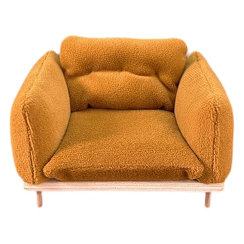 MagiDeal Puppenhaus-Sessel, Mini-Sofa, Modell, Maßstab 1:12, Puppenhaus-Zubehör, dekoratives Wohnzimmer-, Szenendekoration, kleines Modell, Orange MagiDeal Puppenhaus-Sessel, Mini-Sofa, Modell, Maßstab 1:12, Puppenhaus-Zubehör, dekoratives Wohnzimmer-, Szenendekoration, kleines Modell, Orange von MagiDeal
