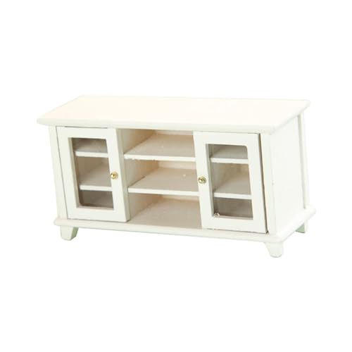 MagiDeal Puppenhaus-Zubehör im Maßstab 1:12, Puppenhaus-Holzmöbel, handgefertigtes Geschenk, Miniatur-TV-Schrank für Mikro-Landschaftsdekoration, Weiß MagiDeal Puppenhaus-Zubehör im Maßstab 1:12, Puppenhaus-Holzmöbel, handgefertigtes Geschenk, Miniatur-TV-Schrank für Mikro-Landschaftsdekoration, Weiß von MagiDeal