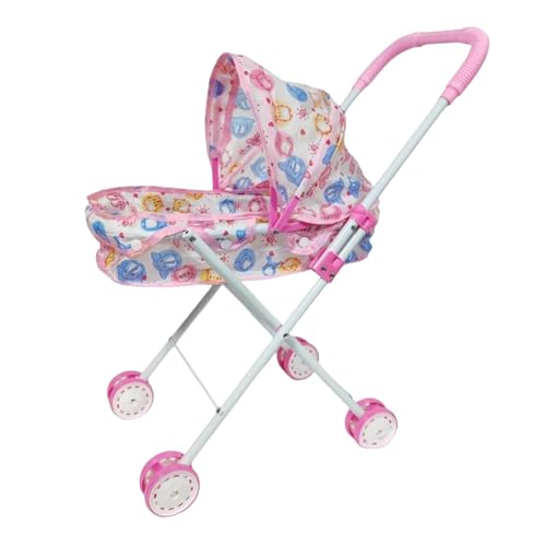 MagiDeal Puppenwagen-Spielzeug, Simulations-Kinderwagen-Spielzeug, pädagogisches interaktives Zubehör, Puppenwagen, Rollenspiel für Partys im Freien, Rot von MagiDeal