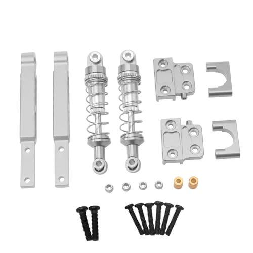 MagiDeal RC-Stoßdämpfer mit Zugstangensatz, Ölgefüllte Stoßdämpfer, DIY, professionelles Upgrade, RC-Dämpfersatz für 1:12 MN82 82Pro LC79 Trucks, Silber von MagiDeal