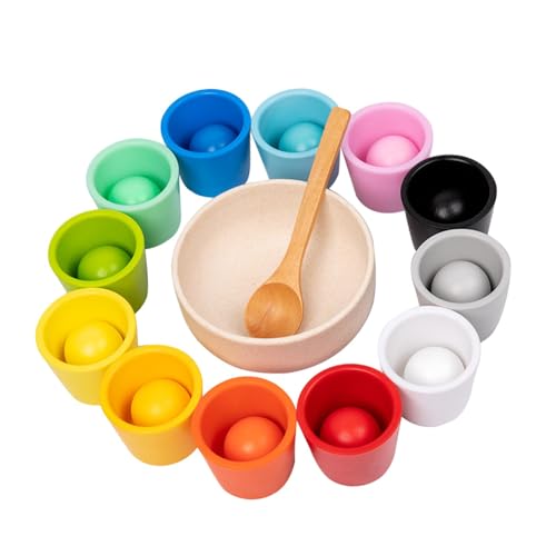 MagiDeal Regenbogenbälle in Bechern, Montessori-Spielzeug, Sortierspiel, Brettspiel, Kinder, Vorschule, sensorisches Spielzeug, Lernspielzeug mit Bechern und, 12 Farben MagiDeal Regenbogenbälle in Bechern, Montessori-Spielzeug, Sortierspiel, Brettspiel, Kinder, Vorschule, sensorisches Spielzeug, Lernspielzeug mit Bechern und, 12 Farben von MagiDeal