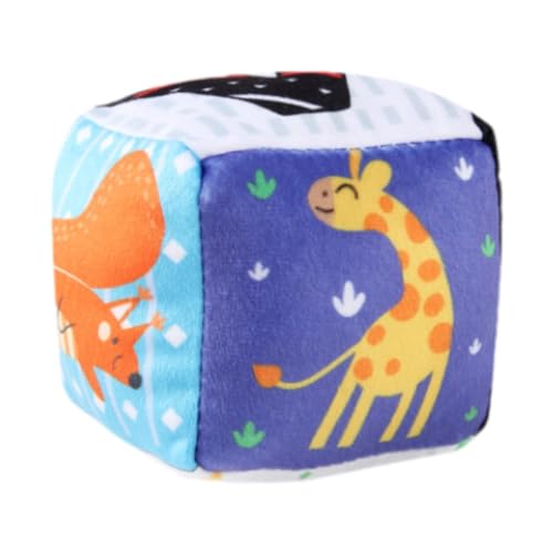 MagiDeal Säugling Soft Würfel Rasseln Spielzeug Crinkle und Rasseln leicht zu greifen kognitive Entwicklung feinmotorischer Fähigkeiten Weiches Spielzeug für, Giraffe von MagiDeal