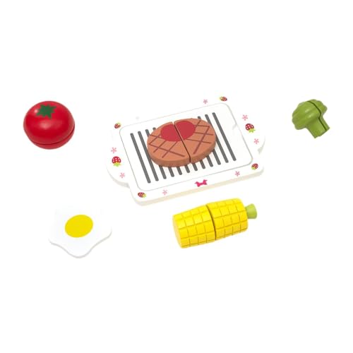 MagiDeal Schneidespielzeug für Spiellebensmittel, Lernspielzeug mit Schneidebrett, Küchenzubehör, Steak, Spiellebensmittel für Vorschulkinder von MagiDeal